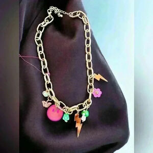 Handmade Gold Colored Charm Necklace by HKYEAH VINTAGE